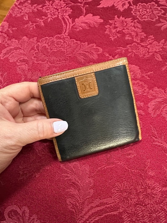 Celine Handbags - Celine Black & Brown Leather Bifold Compact Wallet W/ Snap